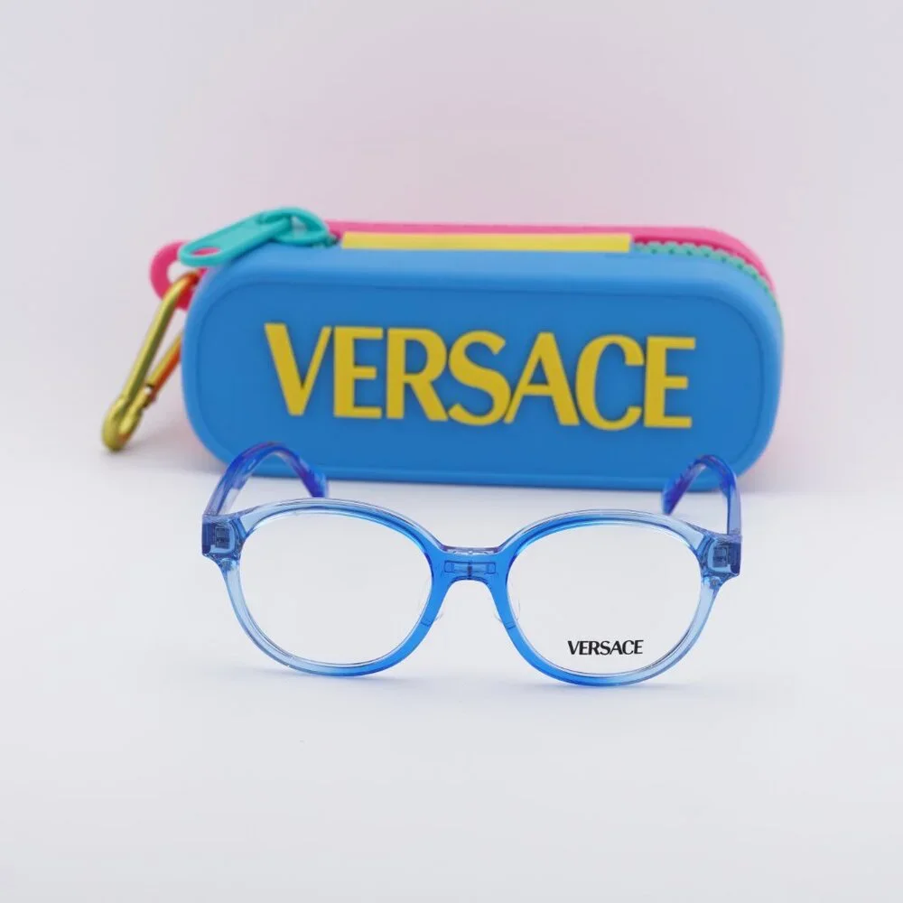 Versace Kids VK3012 5532 Round Eyeglasses - Transparent Blue 47mm